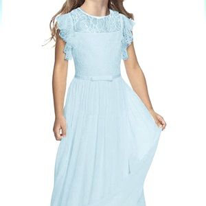 Girls baby blue flower girl dress